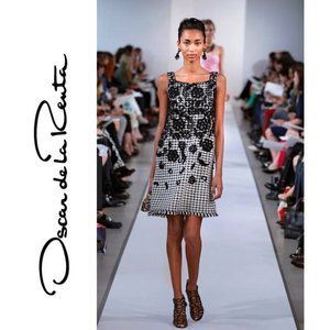 Oscar de la Renta Cotton & Silk Sleeveless Dress 6